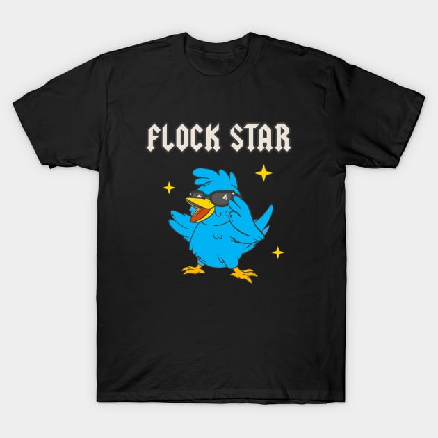 Flock Star Funny Bird Lover Ornithology T-Shirt by Foxxy Merch